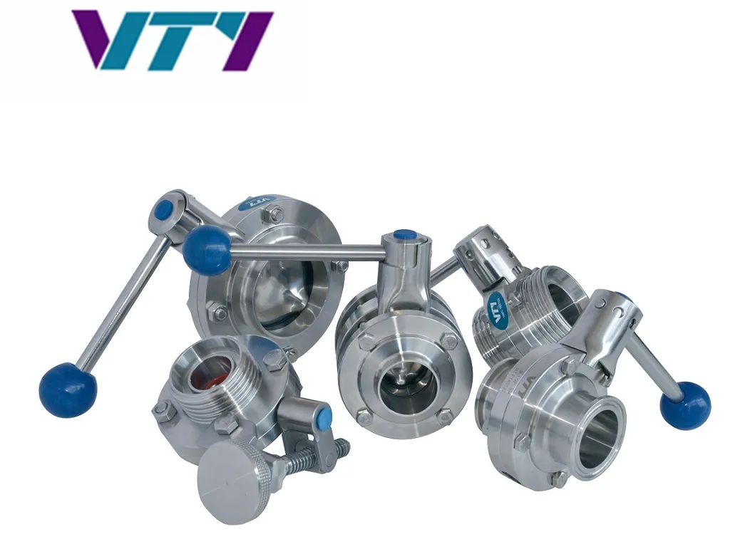 Sanitary Stainless Steel Hygienic Manual Butterfly Valve Threaded/Clamp