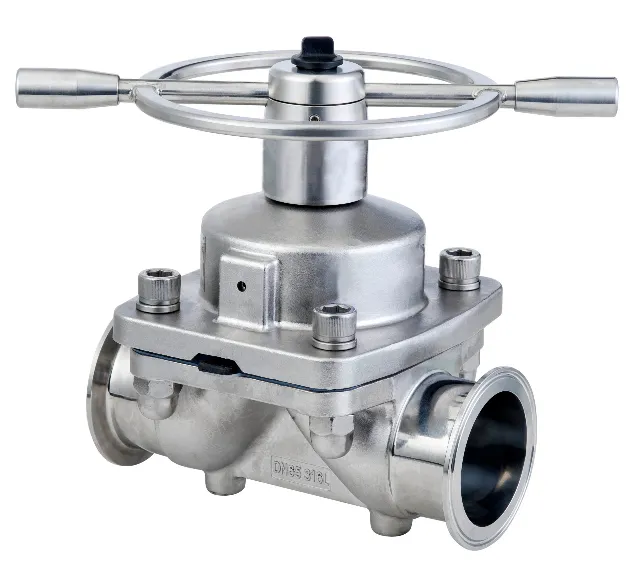 Sanitary Stainless Steel SS304/SS316L Clamped Diaphragm Valve with Ss Hand Wheel