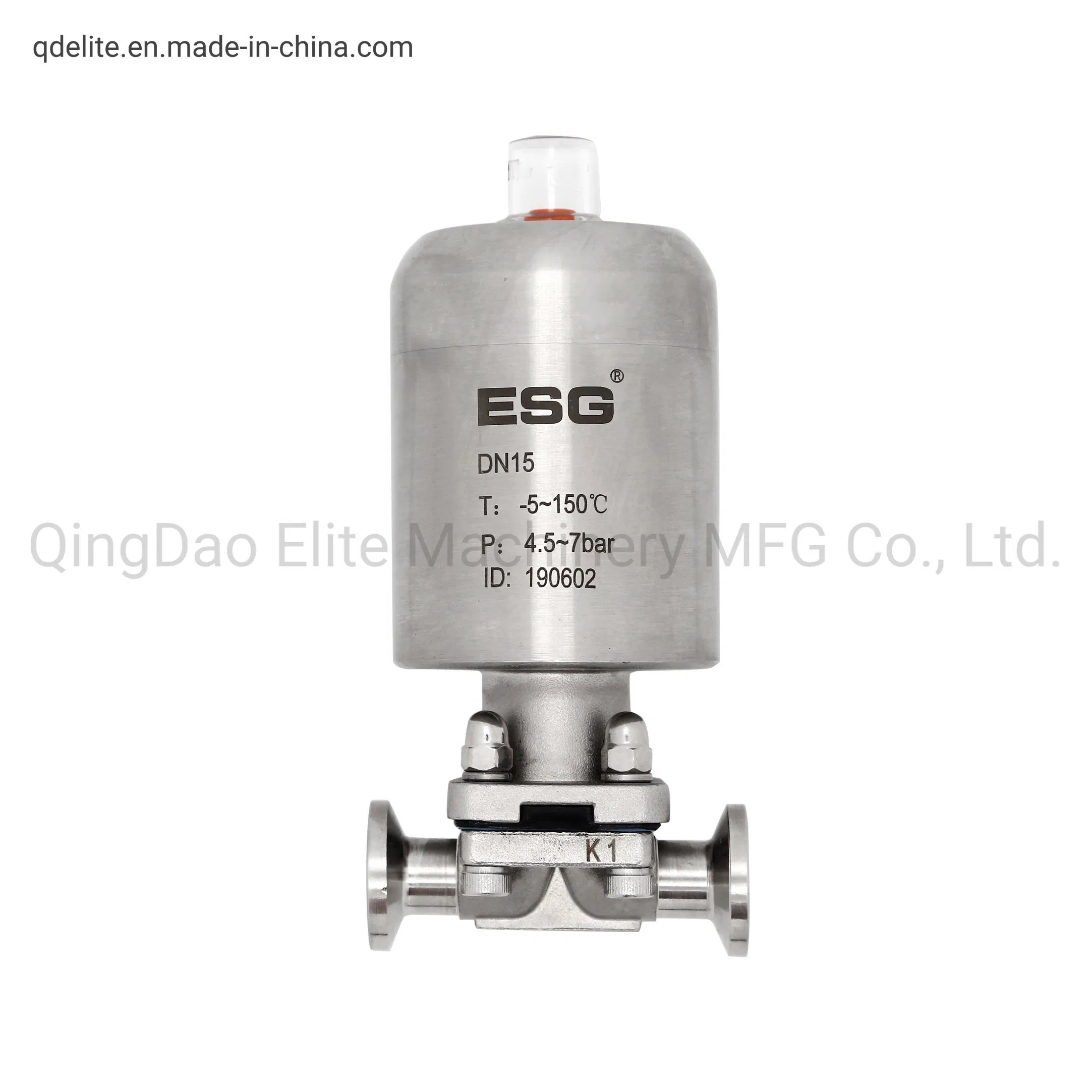 Stainless Steel Food Grade Pneumatic ISO- 1127 Clamped Diaphragm Valve