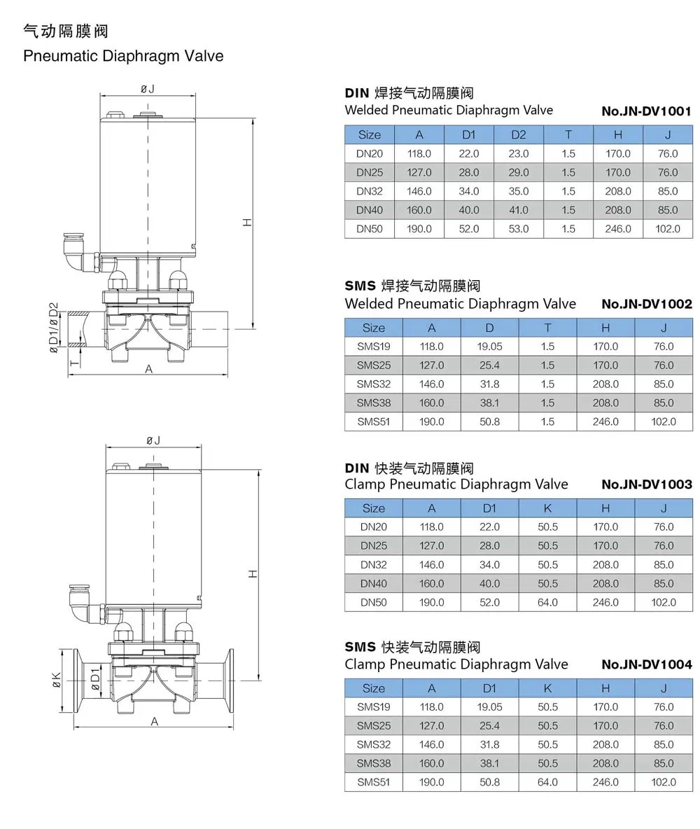 Stainless Steel Hygienic Welded Membrane Valve