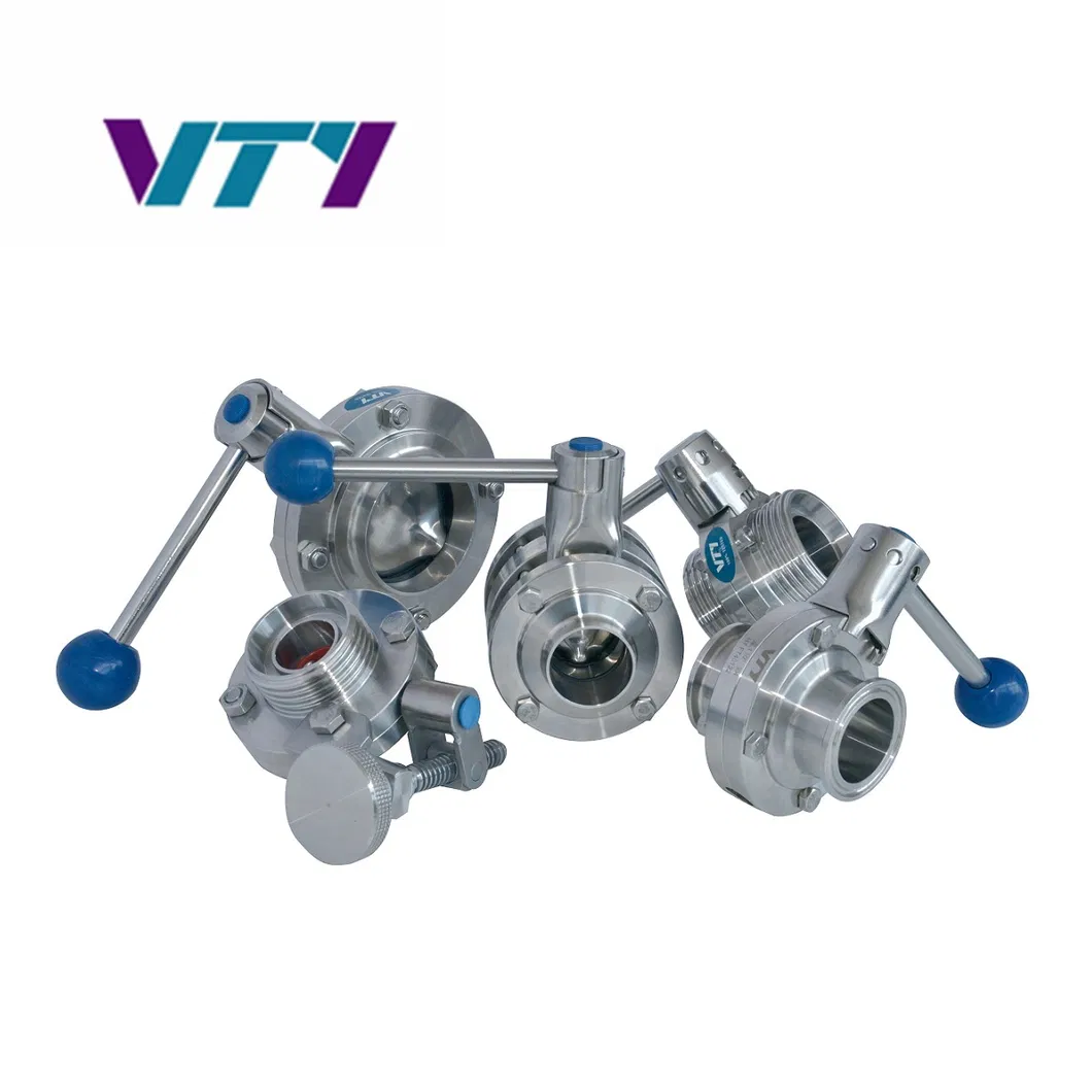 Stainless Steel Sanitary Clamp-Clamp Ends Butterfly Valves with Manual Handle