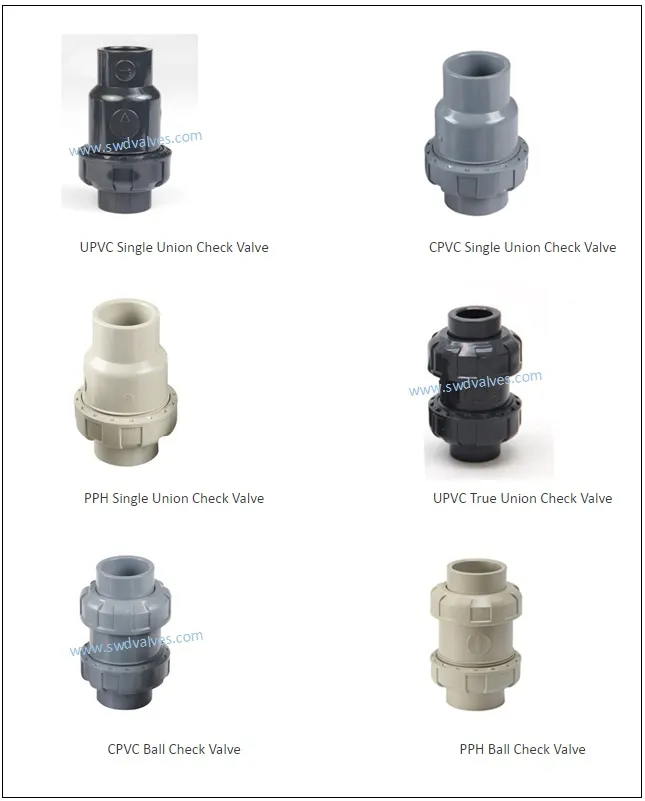 True Union Plastic Pph PVC Check Valve for Water Supply
