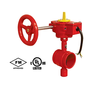 UL/FM Grooved Type 300psi Butterfly Valve with Tamper Switch