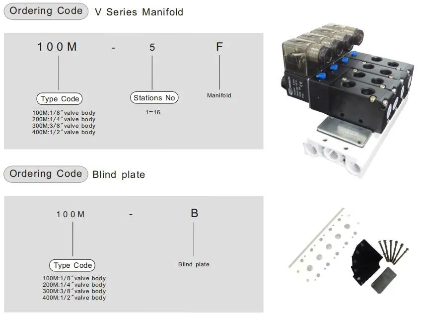 Valves Air Exhaust Manifold 200m-2f/3f/4f/5f/6f/7f/8f Pneumatic Base Solenoid Valve Plate