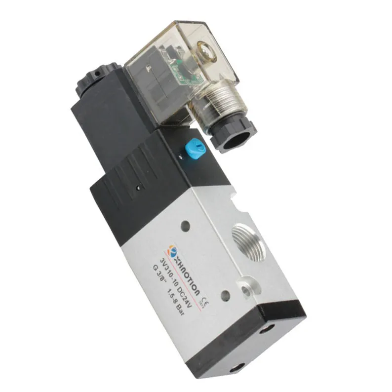 XHnotion DC24V 3 Way 2 Position G3/8" Internally Piloted Acting Type Single Electrical Control Pneumatic Solenoid Air Valve, Spool Valve 3V310-10